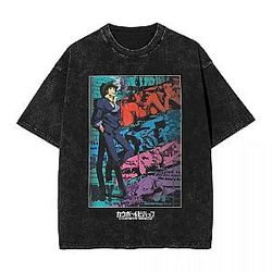 Vintage Style Design PTTT0607 Washed  Cowboy Bebop T-Shirts
