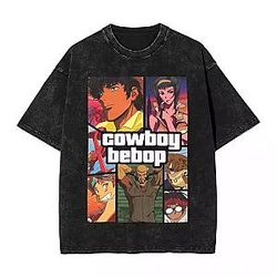 Vintage Acid-Wash PTTT0709  Cowboy Bebop T-Shirts