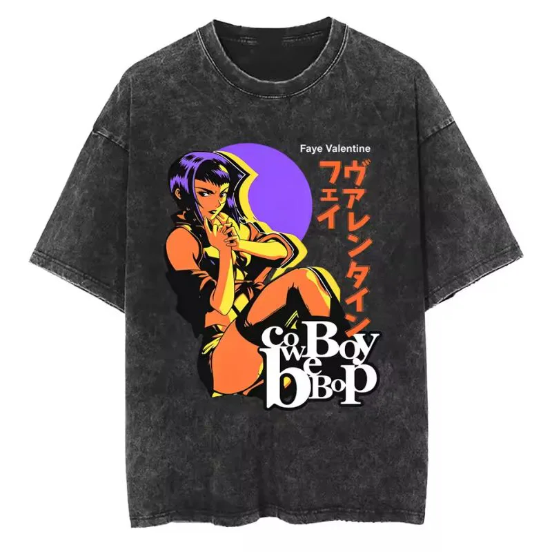 Faye Valentine PTTT0709 Washed Cowboy Bebop T-Shirts | Cowboy
