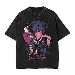 See You Space Graphic PTTT0709 Washed  Cowboy Bebop T-Shirts
