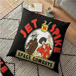 Cowboy Bebop Pillows - Jet &amp; Spike Space cowboys Ramen  Floor Pillow Cover RB2910