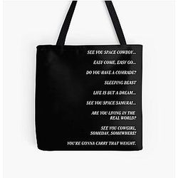 Cowboy Bebop Bags - Cowboy Bebop Closing Titles All Over Print Tote Bag RB2910