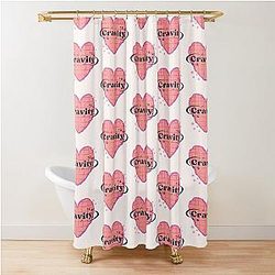 Cravity K-Pop Heart Pink Peach Shower Curtain