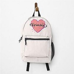 CRAVITY K-Pop Heart Scrapbook Design in Pink Peach Backpack