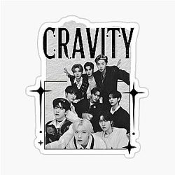 Cravity K-pop Boy Group Scrapbook Collage Cozy Y2K Vintage Sticker Design