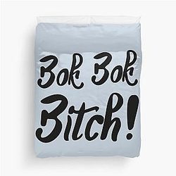 Bok Bitch - Crazy Rich Asians Text Design in Black - because Chickens are Bitches Duvet Cover