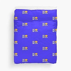 Bok Bok Bitch - Crazy Rich Asians Design in White on Blue- because Chickens are Bitches Duvet Cover