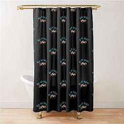 Bok Bitch - Crazy Rich Asians Chickens Design in Blue Text Shower Curtain
