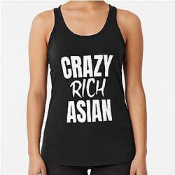 Crazy Rich Asians Design In White Text Racerback Tank Top