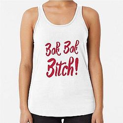 Bok Bitch - Crazy Rich Asians Text Design in Red - because Chickens are Bitches! Racerback Tank Top