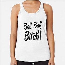 Bok Bitch - Crazy Rich Asians Text Design in Black Racerback Tank Top
