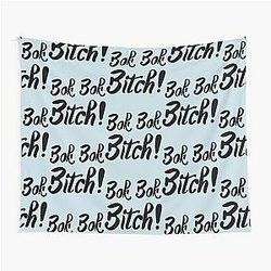 Bok Bok Bitch - Crazy Rich Asians Text Design in Black Tapestry - because Chickens are Bitches