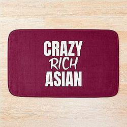Crazy Rich Asians Design in White Text Bath Mat