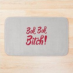 Bok Bitch - Crazy Rich Asians Text Design in Red - because Chickens are Bitches! Bath Mat