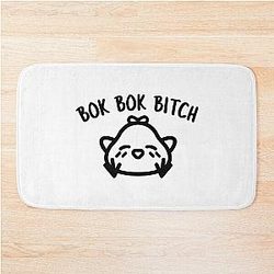 Bok Bitch Crazy Rich Asians Chickens Design in Black Bath Mat