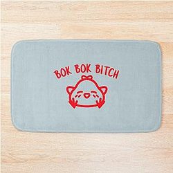 Bok Bitch - Crazy Rich Asians Chickens Text Design in Red Bath Mat