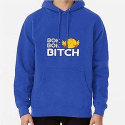 Bok Bok Bitch - Crazy Rich Asians Design in White on Blue - Because Chickens are Bitches Pullover Hoodie