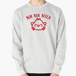 Bok Bitch - Crazy Rich Asians Chicken Text Design in Red Pullover Sweatshirt