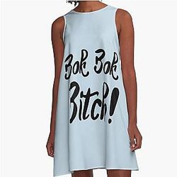 Bok Bok Bitch Crazy Rich Asians Text Design in Black because Chickens are Bitches A-Line Dress