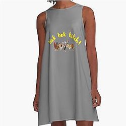 Bok Bitch - Crazy Rich Asians Chickens Design in Yellow A-Line Dress