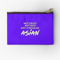 Not Crazy Rich Asians Design in Yellow Text because Chickens are Bitches! Zipper Pouch