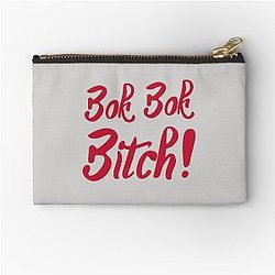 Bok Bitch-Crazy Rich Asians Text Design in Red - because Chickens are Bitches! Zipper Pouch