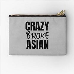 Crazy Asian - Crazy Rich Asians Design in black text Zipper Pouch