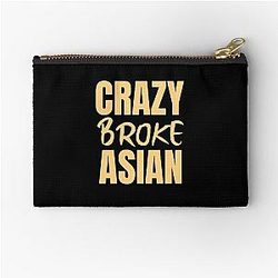 Crazy Asian - Crazy Rich Asians Design in orange text Zipper Pouch