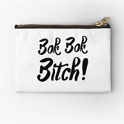Bok Bitch Crazy Rich Asians Text Design in Black Zipper Pouch