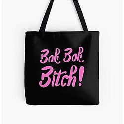 Bok Bitch - Crazy Rich Asians Text Design in Pink - Because Chickens Are Bitches! All Over Print Tote Bag