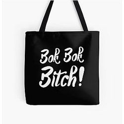 Bok Bitch -Crazy Rich Asians Text Design in White - because Chickens are Bitches! All Over Print Tote Bag