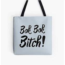 Bok Bitch - Crazy Rich Asians Text Design in Black - because Chickens are Bitches!  All Over Print Tote Bag