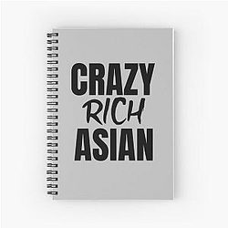 Crazy Rich Asians Design in Black Text Spiral Notebook