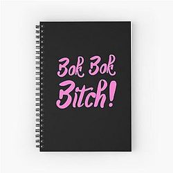 Bok Bitch - Crazy Rich Asians Text Design in Pink Spiral Notebook