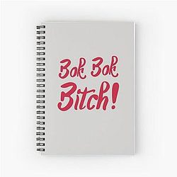 Bok Bitch -Crazy Rich Asians Text Design in Red - because Chickens are Bitches! Spiral Notebook