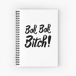 Bok Bitch Crazy Rich Asians Text Design in Black because Chickens are Bitches Spiral Notebook
