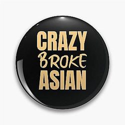 Crazy Rich Asians Design in Orange Text Pin