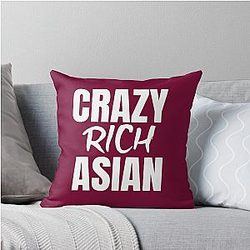 Crazy Rich Asians Design in White Text Throw Pillow