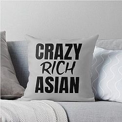 Crazy Rich Asians Design in Black Text Throw Pillow