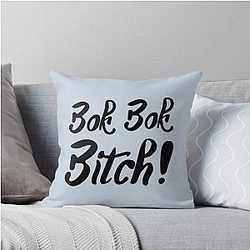 Bok Bok Bitch - Crazy Rich Asians Text Design in Black - Because Chickens are Bitches! Throw Pillow