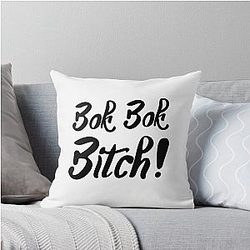 Bok Bitch - Crazy Rich Asians Text Design in Black - because Chickens are Bitches! Throw Pillow