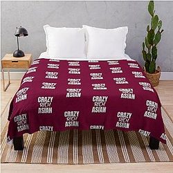Crazy Rich Asians Design in White Text Throw Blanket