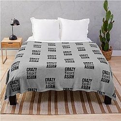 Crazy Rich Asian Design in Black Throw Blanket