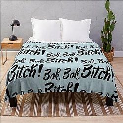 Bok Bok Bitch Crazy Rich Asians Text Design in Black Throw Blanket - because Chickens are Bitches