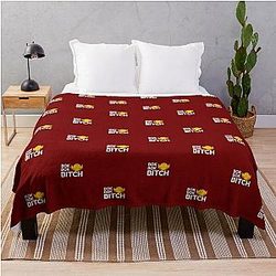 Bok Bitch -Crazy Rich Asians Design in White- because Chickens are Bitches! Throw Blanket