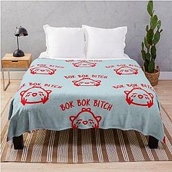 Bok Bitch - Crazy Rich Asians Chickens Text Design in Red Throw Blanket