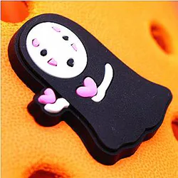 Ghibli Crocs Charms – No Face Pink Heart PVC Crocs Charm