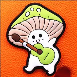 Ghibli Crocs Charms – White Bunny Guitar PVC Crocs Charm