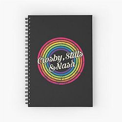 Crosby Stills Nash T-ShirtCrosby , Stills & Nash - Retro Rainbow Faded-Style Spiral Notebook