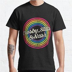 Crosby Stills Nash T-ShirtCrosby , Stills & Nash - Retro Rainbow Faded-Style Classic T-Shirt